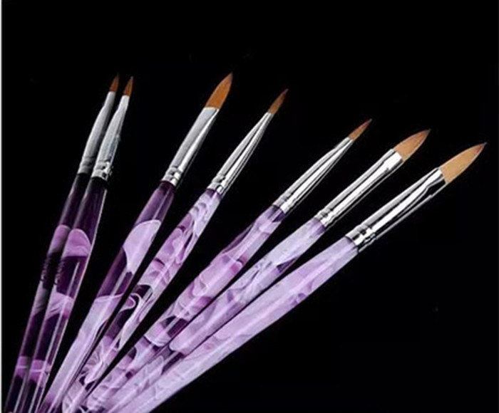 High Quality Hot Selling 7-Piece Nail Brush Set, Acrylic Carving and Polishing UV Gel Extension Pen, Nail Polish Painting Drawing Line Brush, Nail Tool