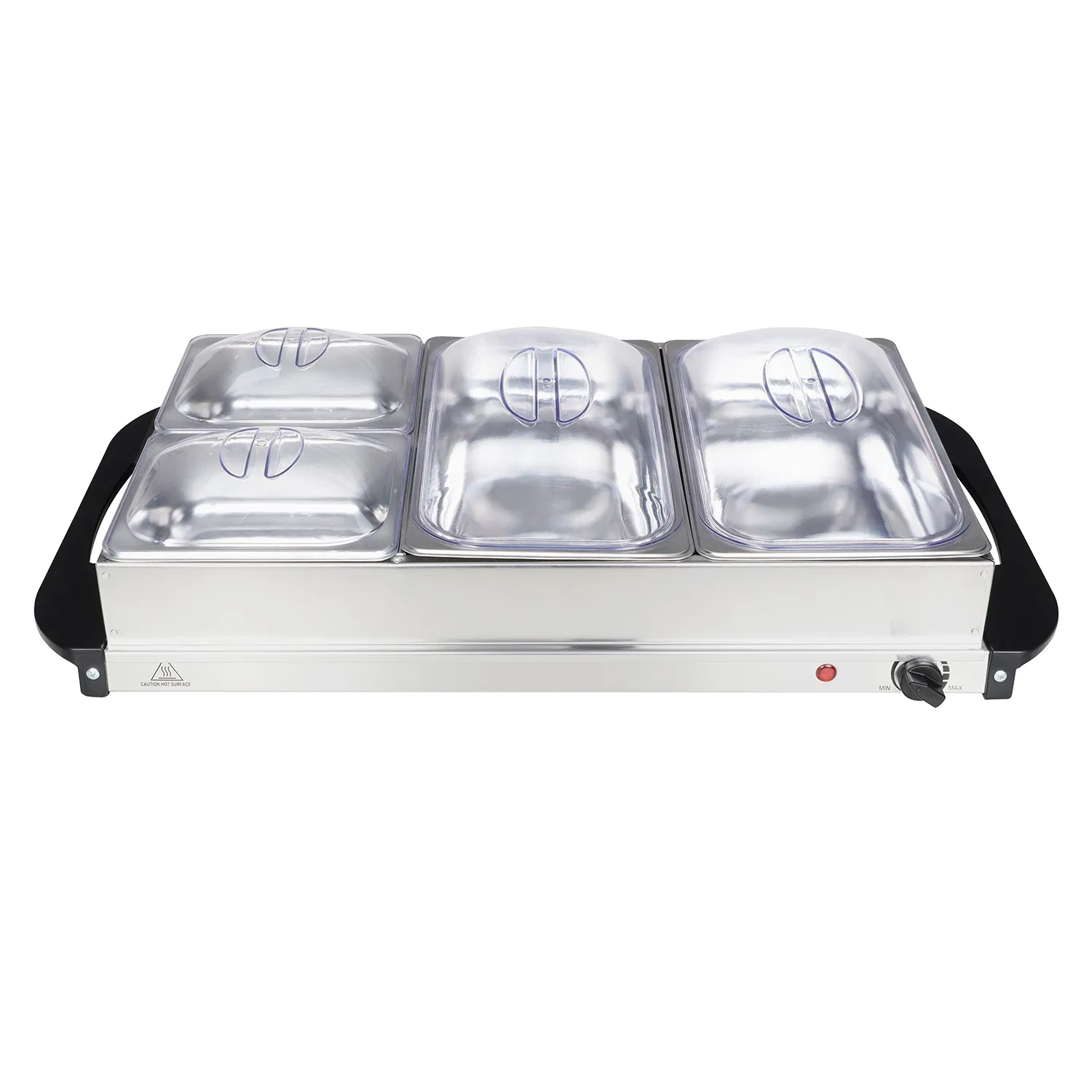 Black/Silver Deluxe Stainless Steel Electric Buffet Warmer