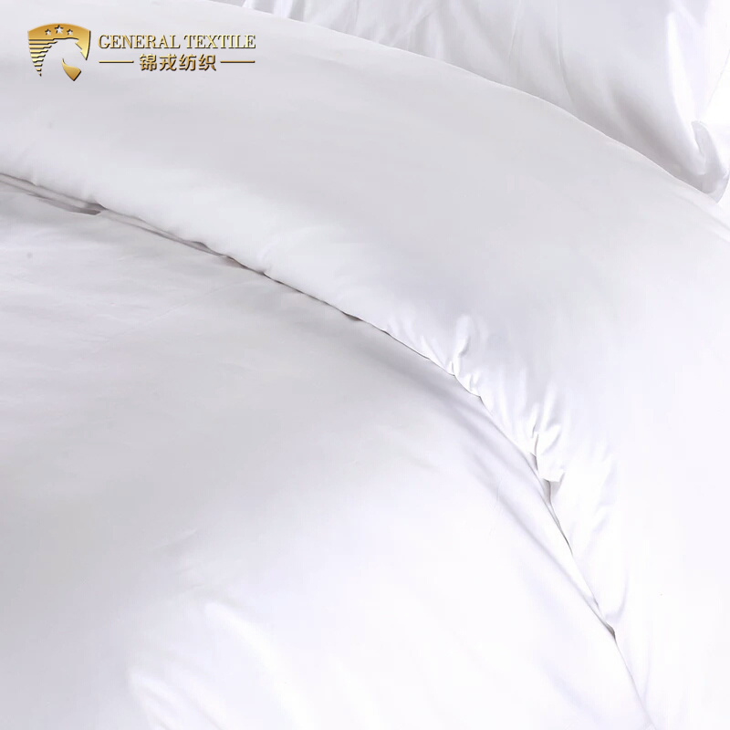 300tc 100% Cotton King Size Satin Weave Fabric Hotel Bedding Set