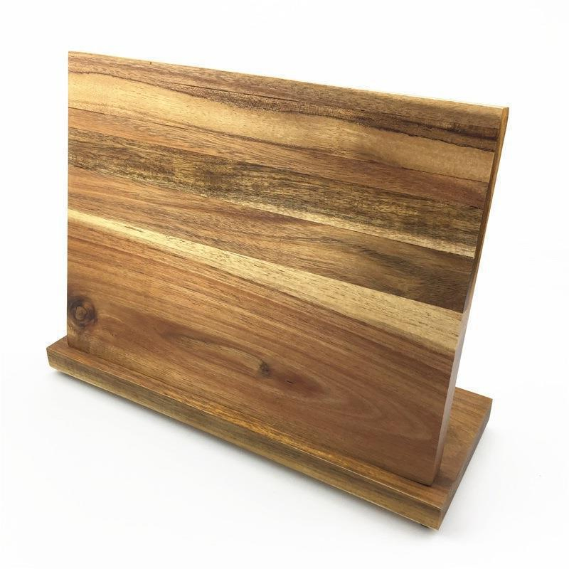Home Kitchen Premium Acacia Wood Double Sided Magnetic Knife Block Without Knives Utensil Holder Knife Holder for Kitchen