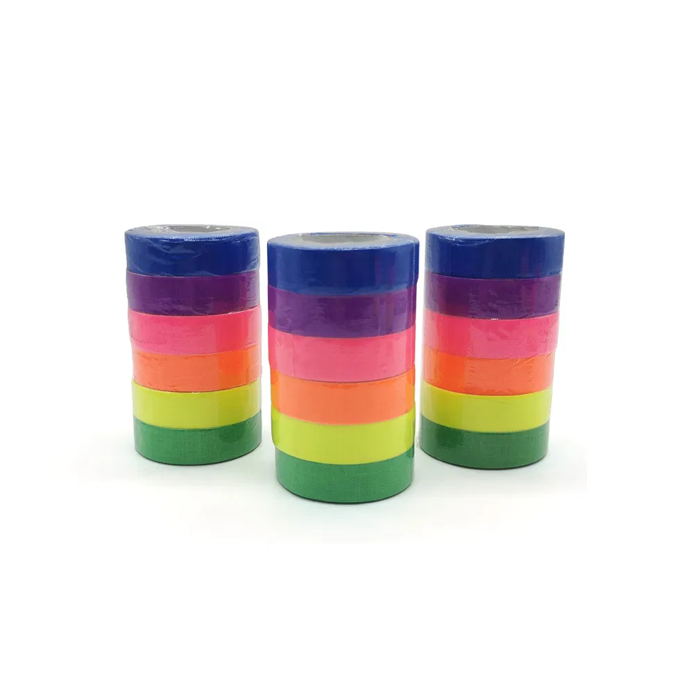 Factory Price Hot-Melt Glue Party Decoration Neon Blacklight Reflective Flagging Fluorescent Cloth Duct Tape