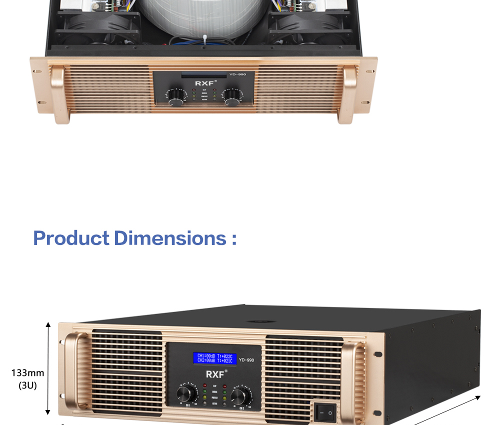 2000W*2@8ohms Audio Power Amplifier for PRO Sound System Power Amplifier