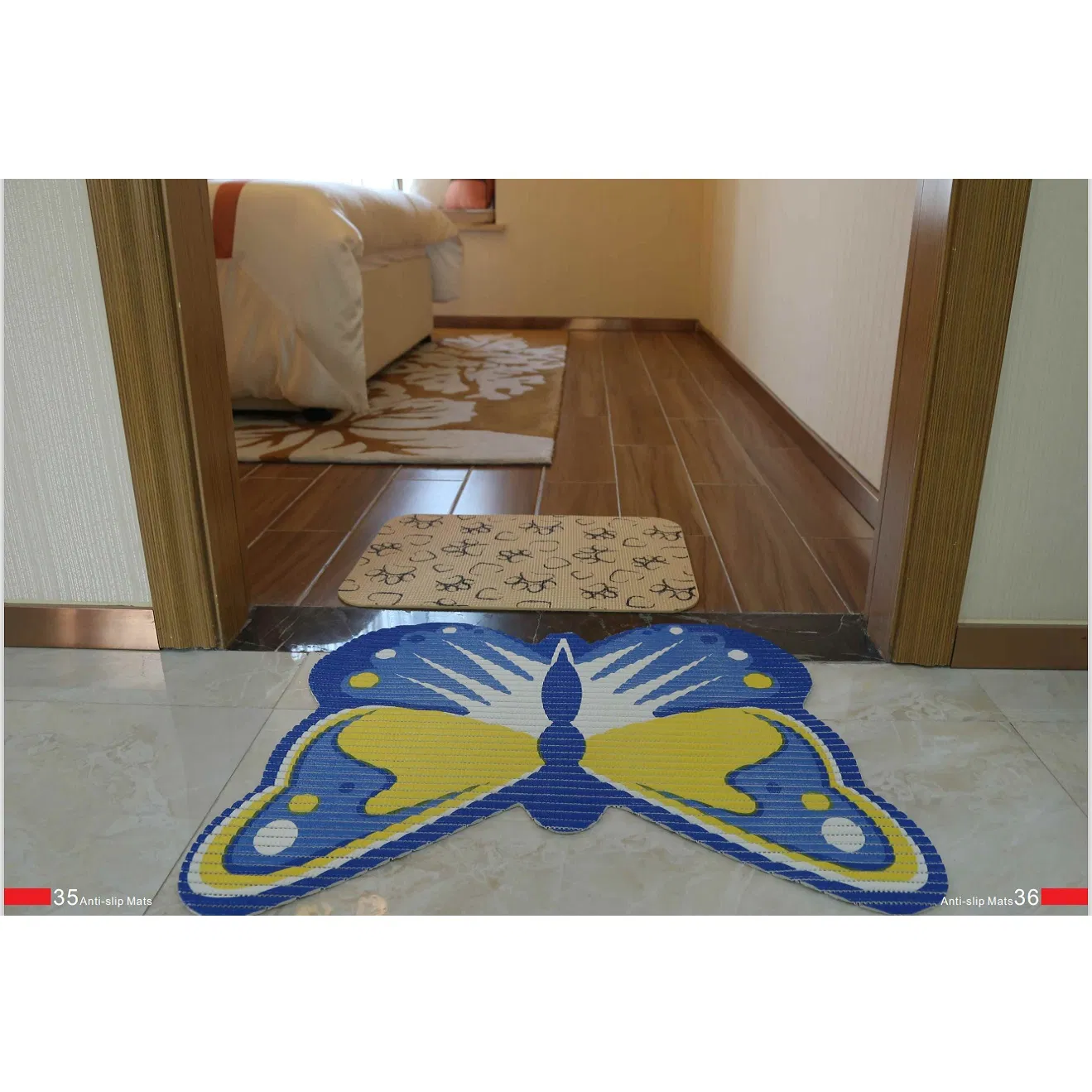 PVC Printed Foam Bathmat Modern Style Anti Slip Mat