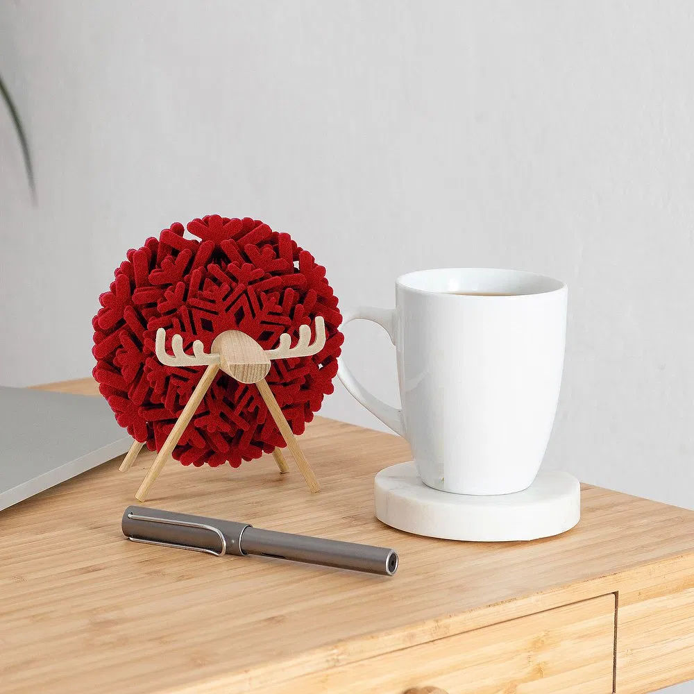 Bulk Round Eco Friendly Felt Coasters Set for Drinks Handmade Slate Table Drink Coasters for Glasses Cups