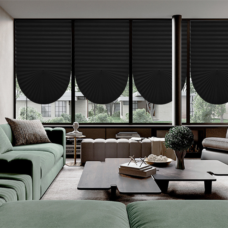 Manual Control Pleated Roller Blinds, Cordless Silver Coated Fabric Pleated Blinds