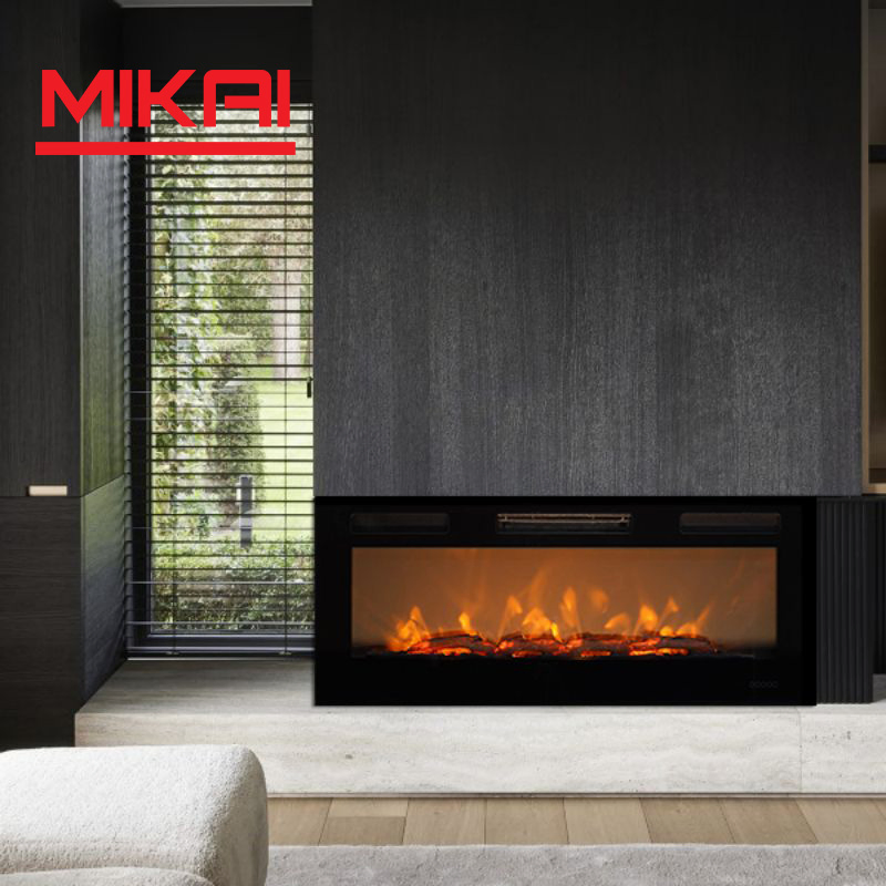 Wall Mounted Electric Fireplace Stove Insert 1.2m Length Room Heater Remote Control Decorative 3D Fireplace