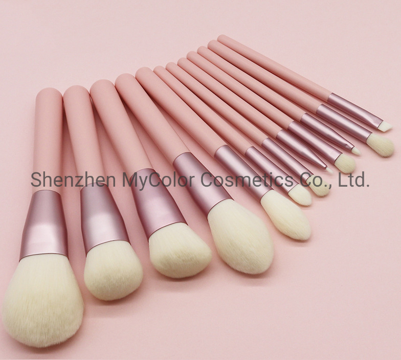 OEM ODM Premium Pink Makeup Brushes 12PCS Eye Shadow Lip Cosmetics Brush Set