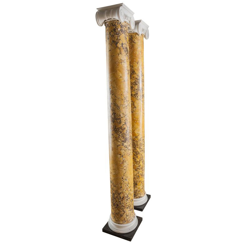 Villa Garden Use European Style Hand-Carved Natural Stone Column Marble Roman Pillar