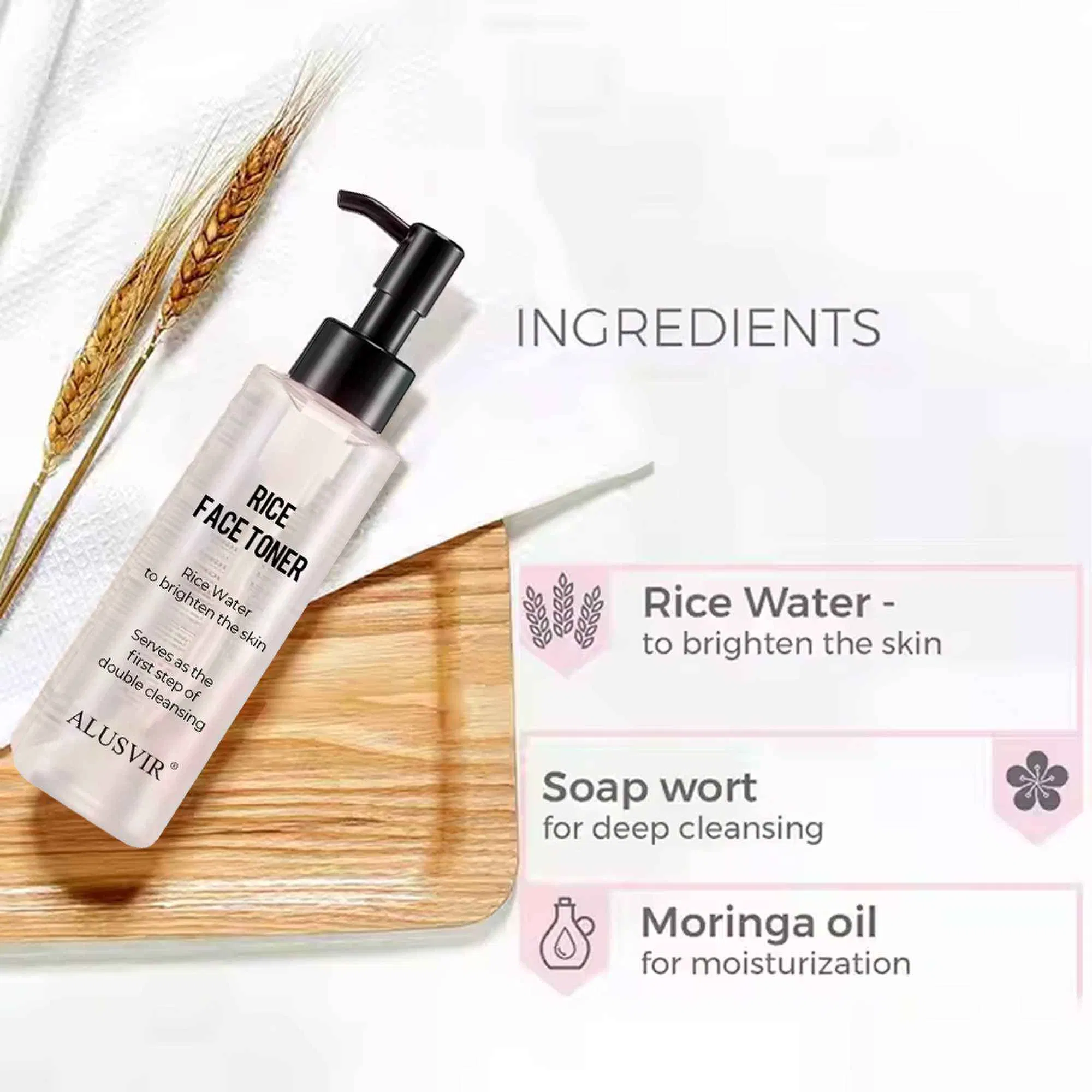 Skin Brightening Fade Dark Spots Rice Water Skin Toner Hydrating Face Mist