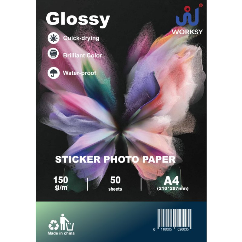 Premium 135g A4 Inkjet Glossy Self Adhesive Sticker Photo Paper