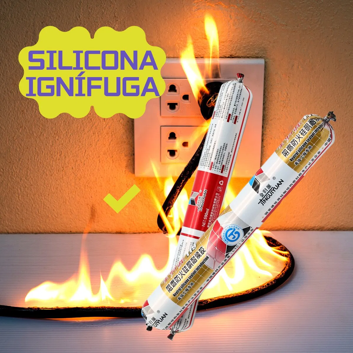 Silicona Antiincendios PARA Proteccion De Fachadas Con Alta Resistencia a Llamas Ycalor
