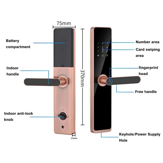 Advanced Smart WiFi Digital Door Lock Code RFID IC Card Fingerprint Recognition Smart Lock