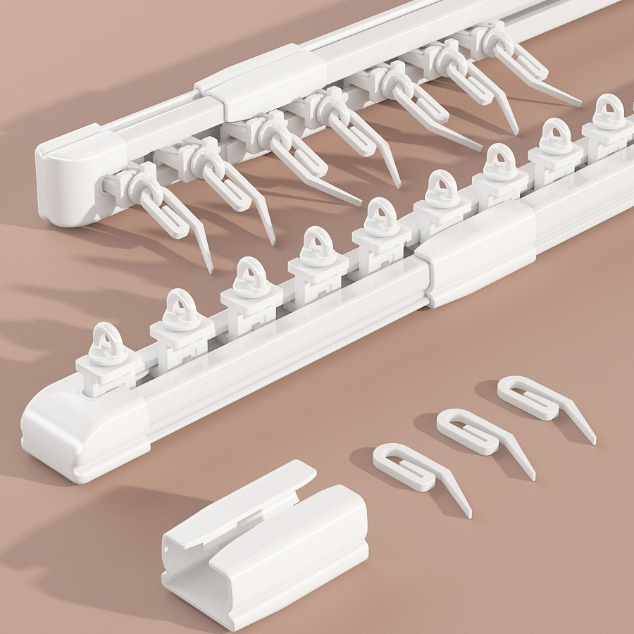 Hot Selling Silent Custom Length Wave S Fold Curtain Rail Ceiling Track