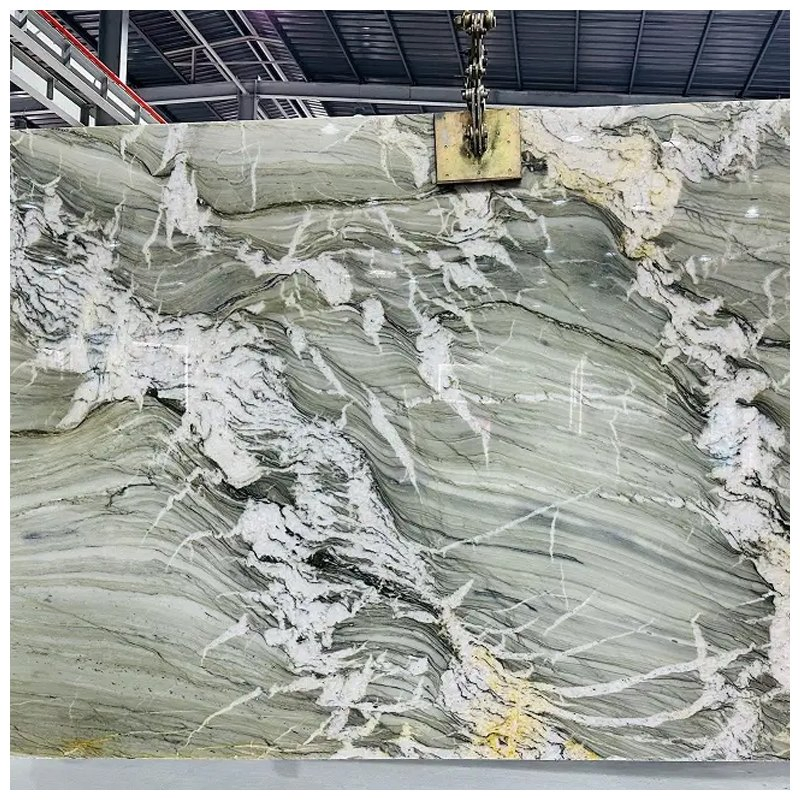 Brazilian Exotic Moana Quartzite Slabs for Backlit Tiles and Countertops