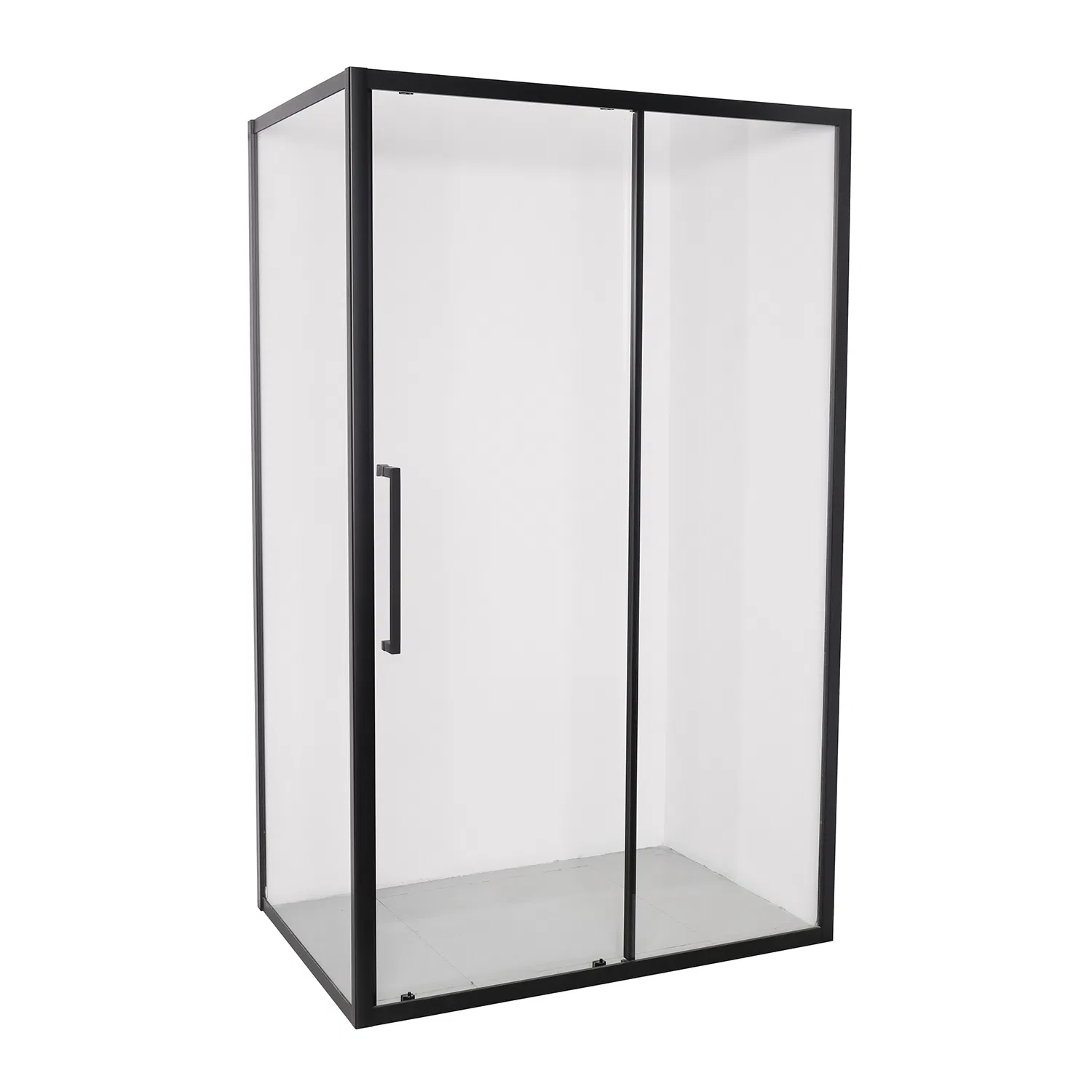 Gun Metal Color Square Shower Enclosure Sliding Door Shower Cabin