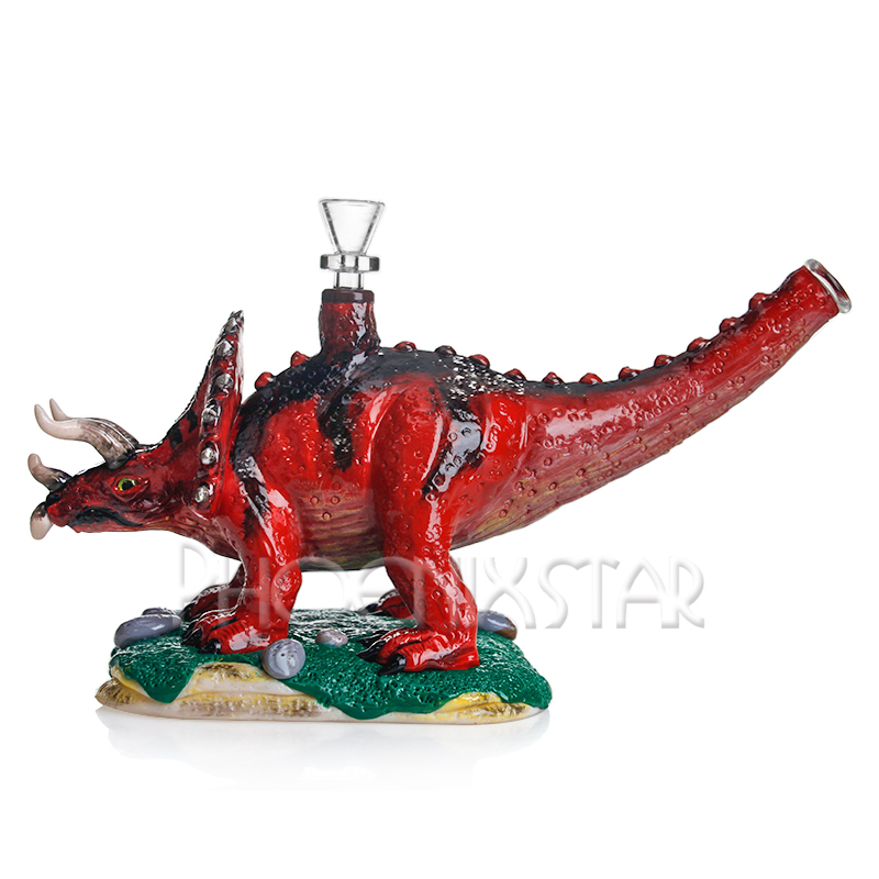 New 3D Hand Painting Unique Dinosaur Design Water Pipes Hookah Smoking Pipe 7mm Glass Beaker Pipes
