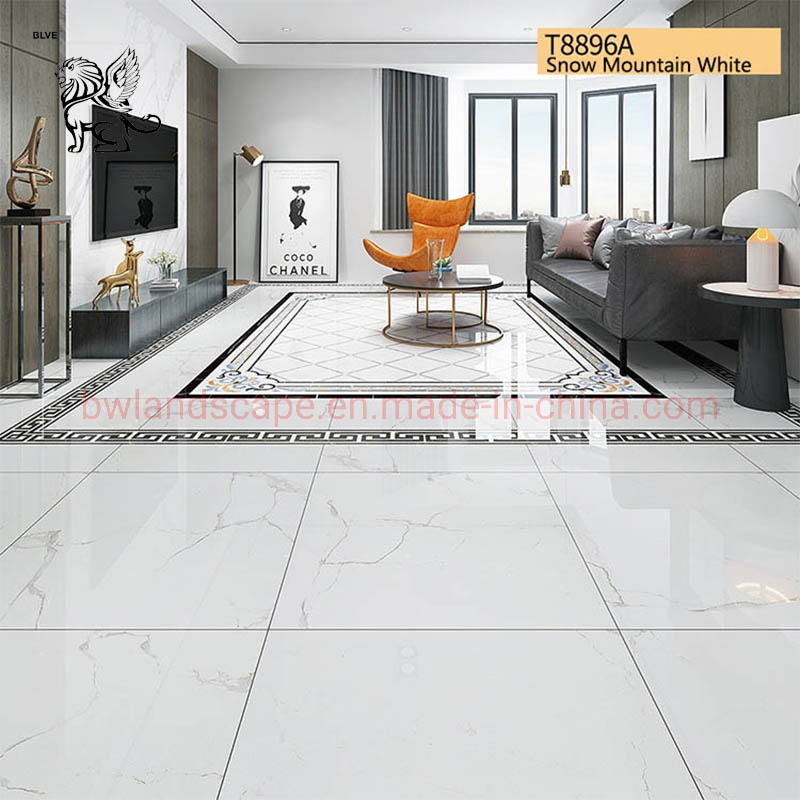 Blve Home Decoration Natural Stone Slab 800*800mm Snow Mountain White Marble Floor Tile