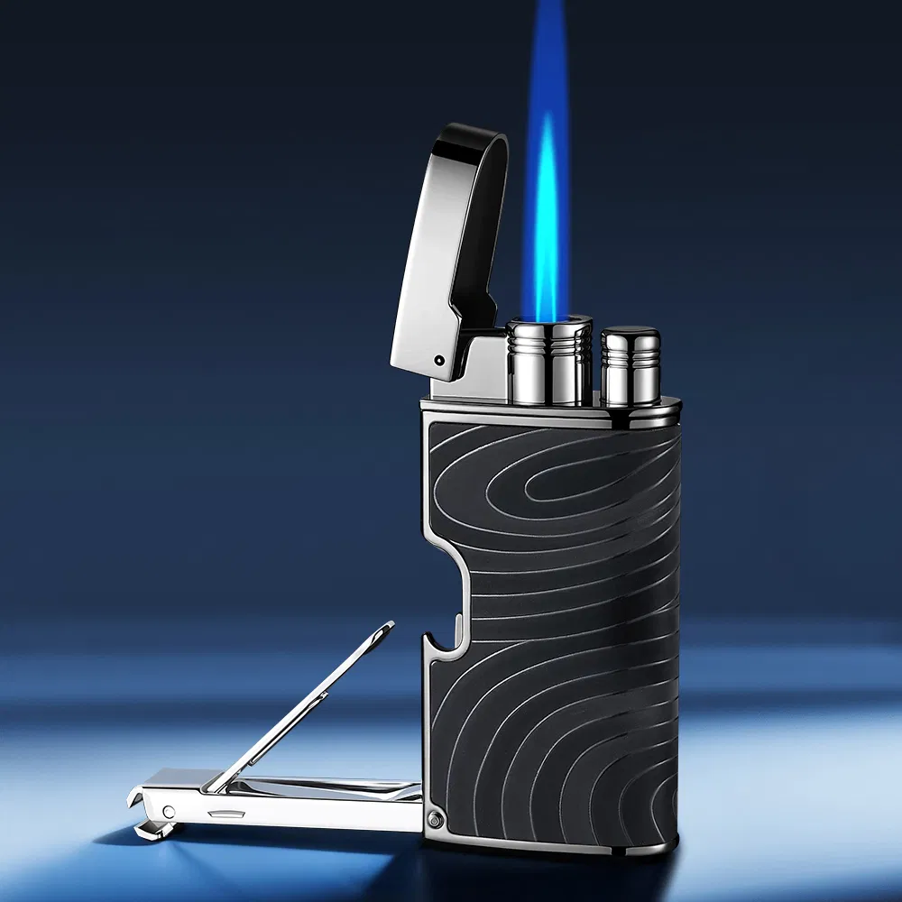 Multi Functional Straight Texture Lighter with Nail Clipper and Bottle Opener