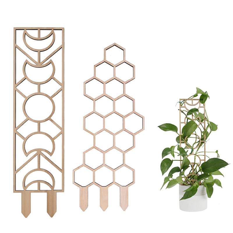 3 Piece Wooden Geometric Fashion Garden Stand Small Plant Stand Frame