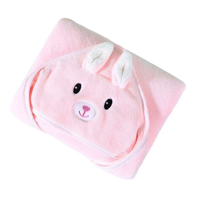 Coral Fleece Animal Shape Baby Bath Towel for Newborns