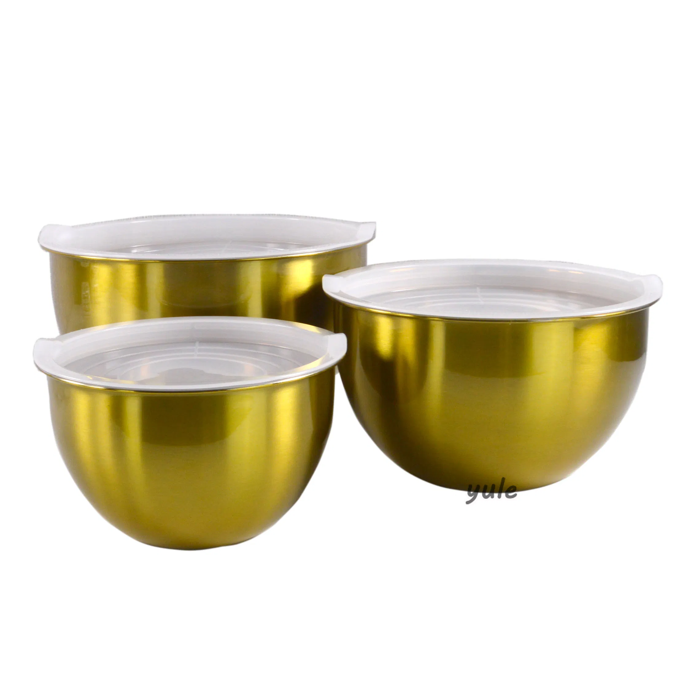 European Hot Sale Stainless Steel Nesting Mixing Bowl for Kitchenware Luxury Golden