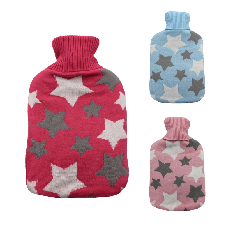 New Design Traditional Star Pattern Custom Knitted Hot Water Bottle Hot Water Bag Rubber Cover