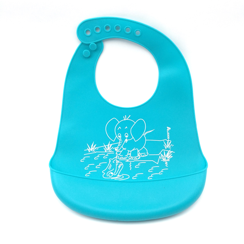 Waterproof Reusable Colorful Custom Logo Soft Silicone Baby Bib