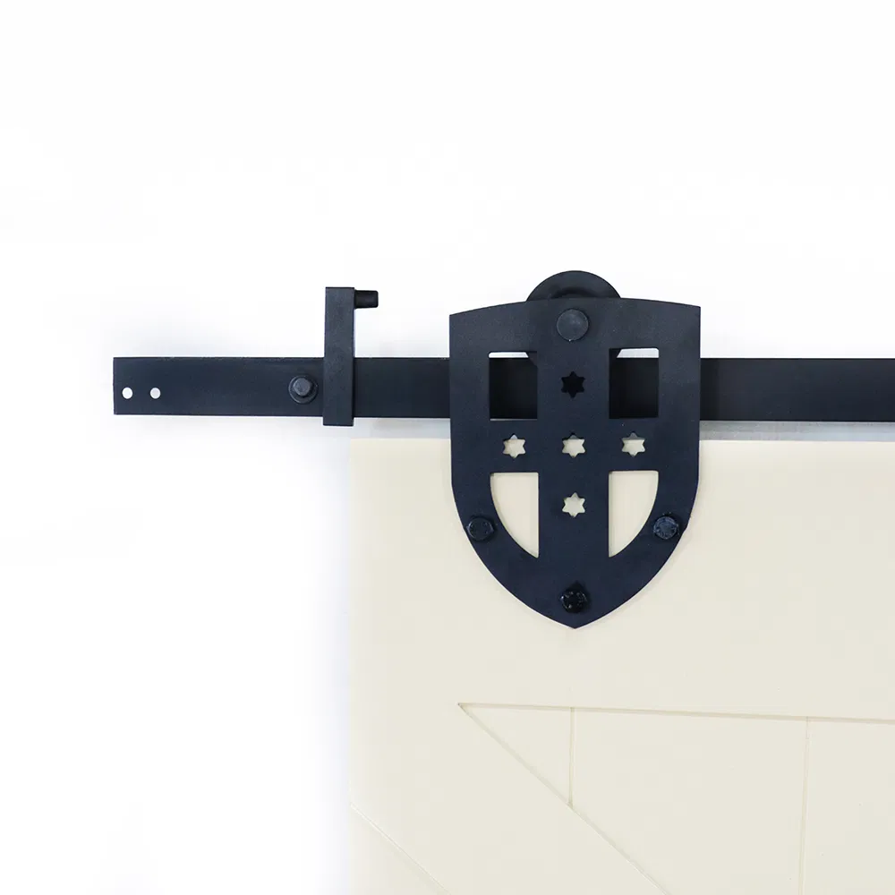 mm-23dp-6FT Sliding Barn Door Track Kit Shield Design Wheel