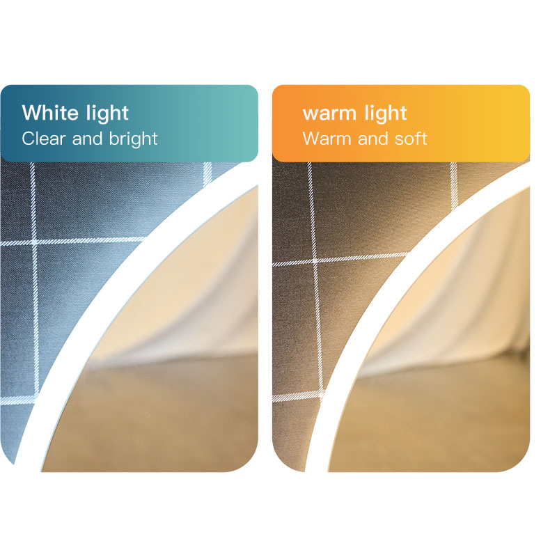 Modern Fogless Round Wall Mirror with LED Light Feature