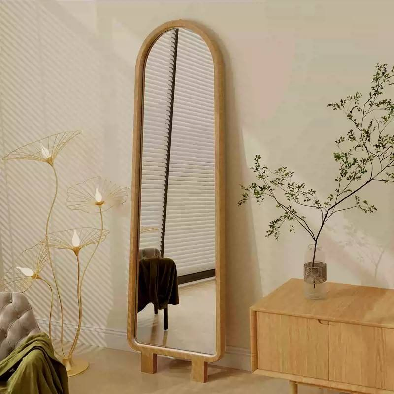Il-Body Mirror Bedroom Solid Wood Floor Mirror Girls Home Vertical Wall Hanging