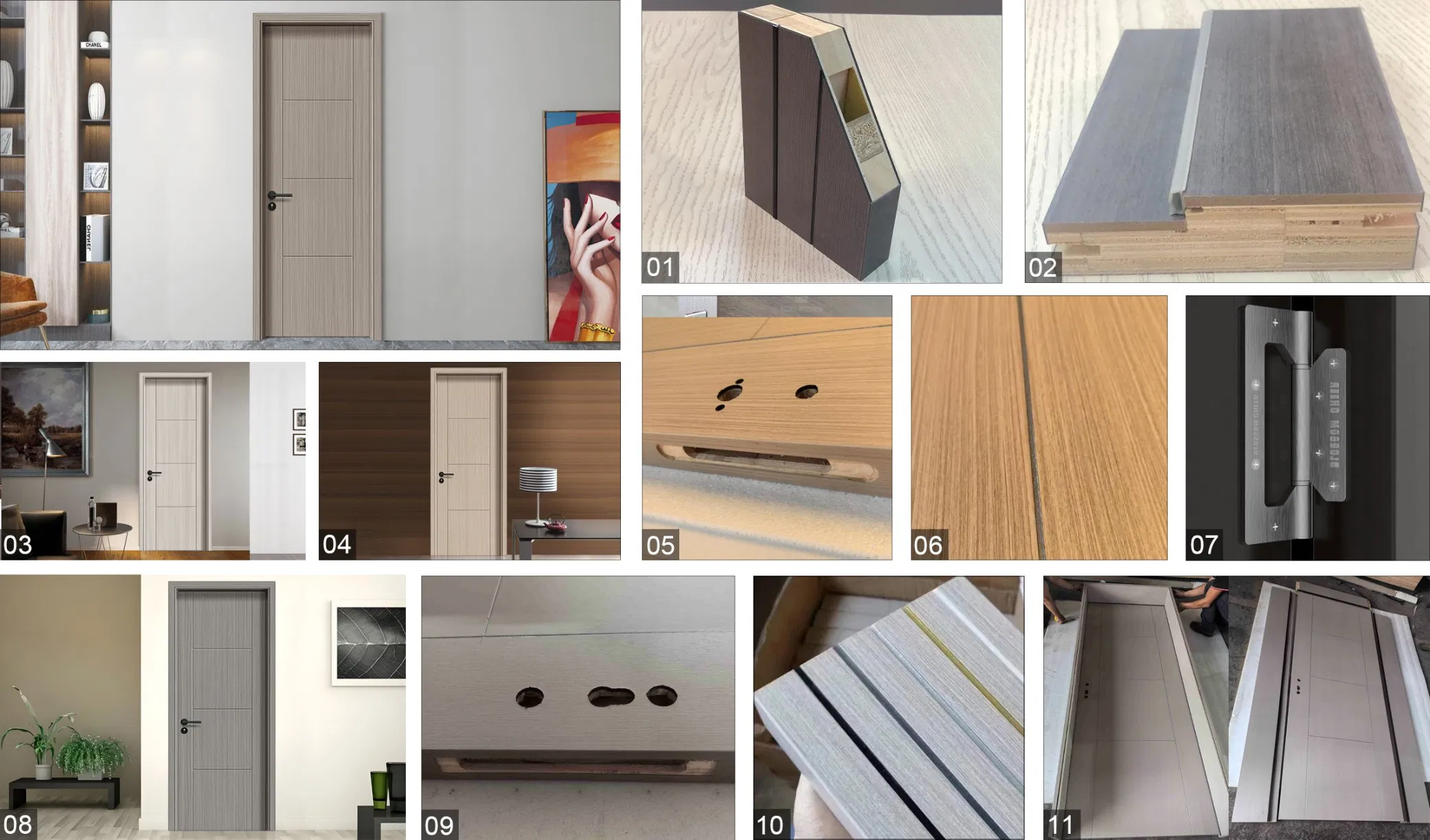 Sleek Modern Groove Line Door with Carbon Crystal Finish