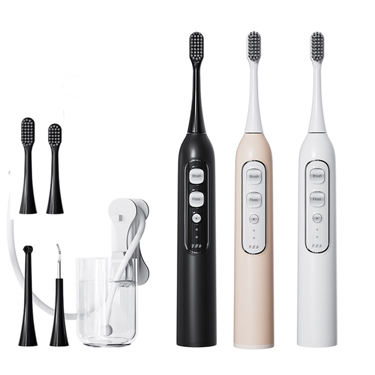 Jssan 3 in 1 Teeth Whitening Kit Dental Oral Irrigator Teeth Cleaner Ultrasonic Electric Toothbrush Water Flosser for Home Travel