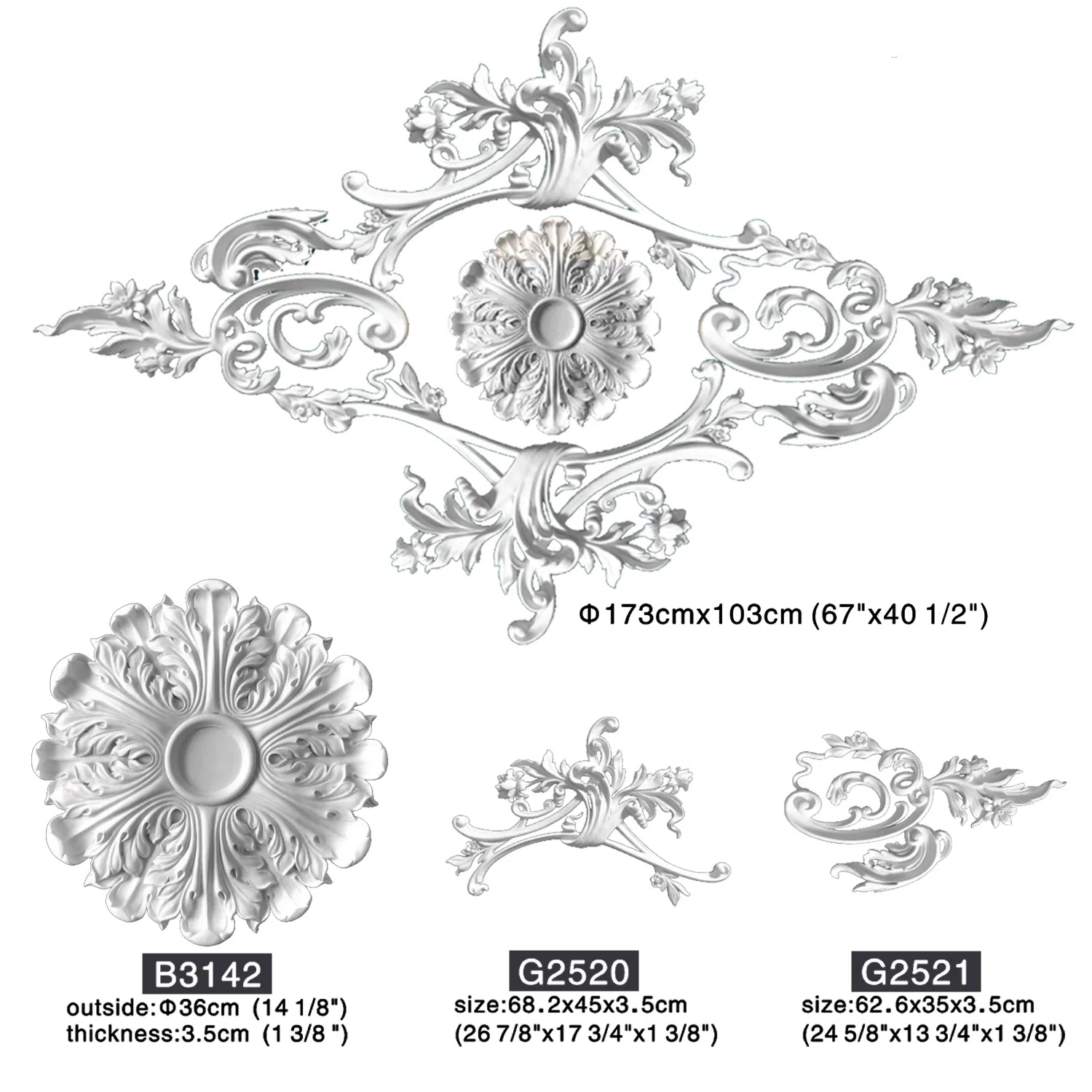 Auuan Factory Ceiling Medallion Flower Design for Interior Decorations