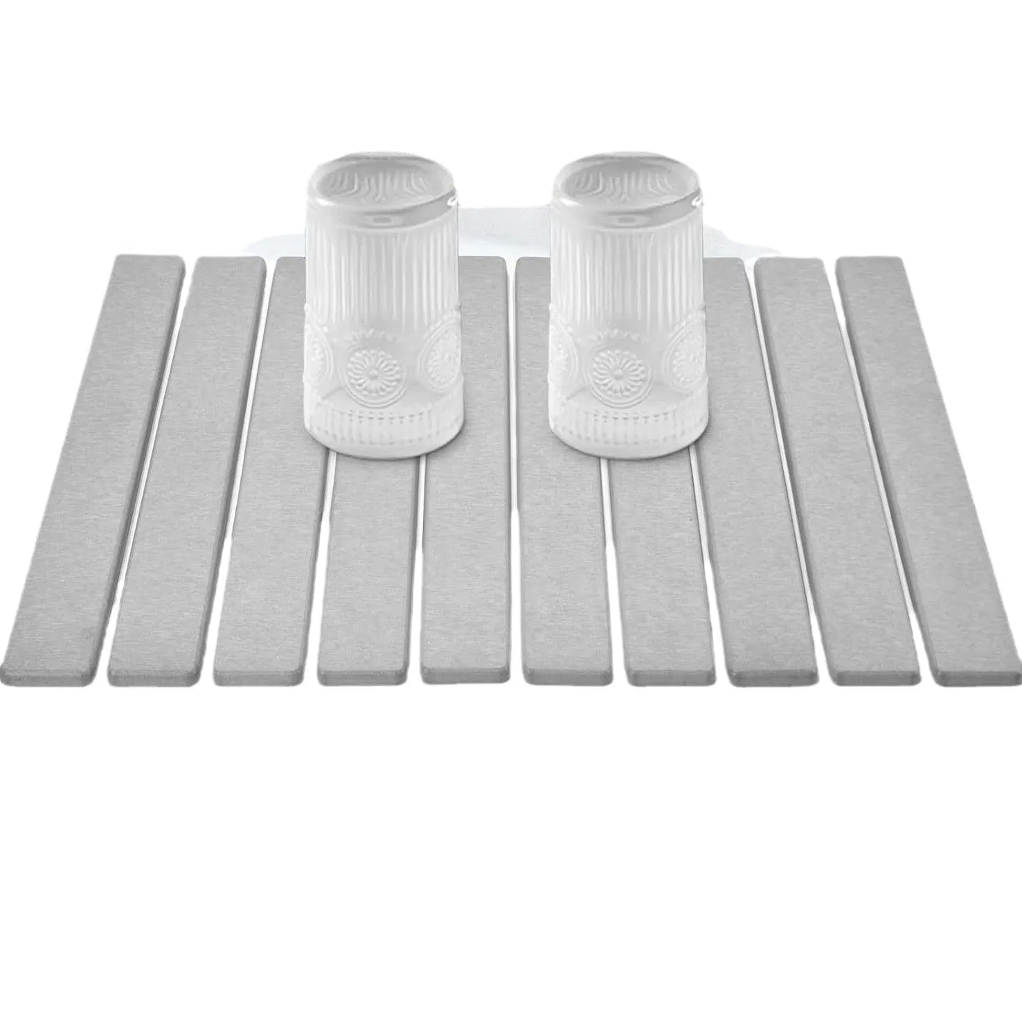 Stone Dish Drying Mat 24"X16" Octagonal Quick Dry Collapsible Diatomaceous Earth Mat Heat Resistant Drying Mat