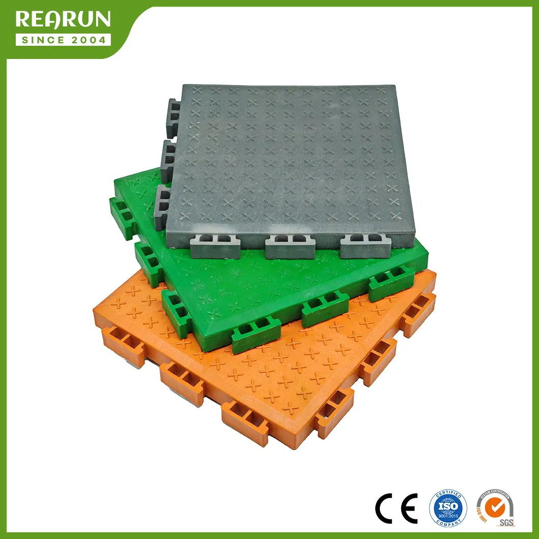 Rearun PP PE Plastic Interlocking Ground Tiles Used for outdoor Parking Lots
