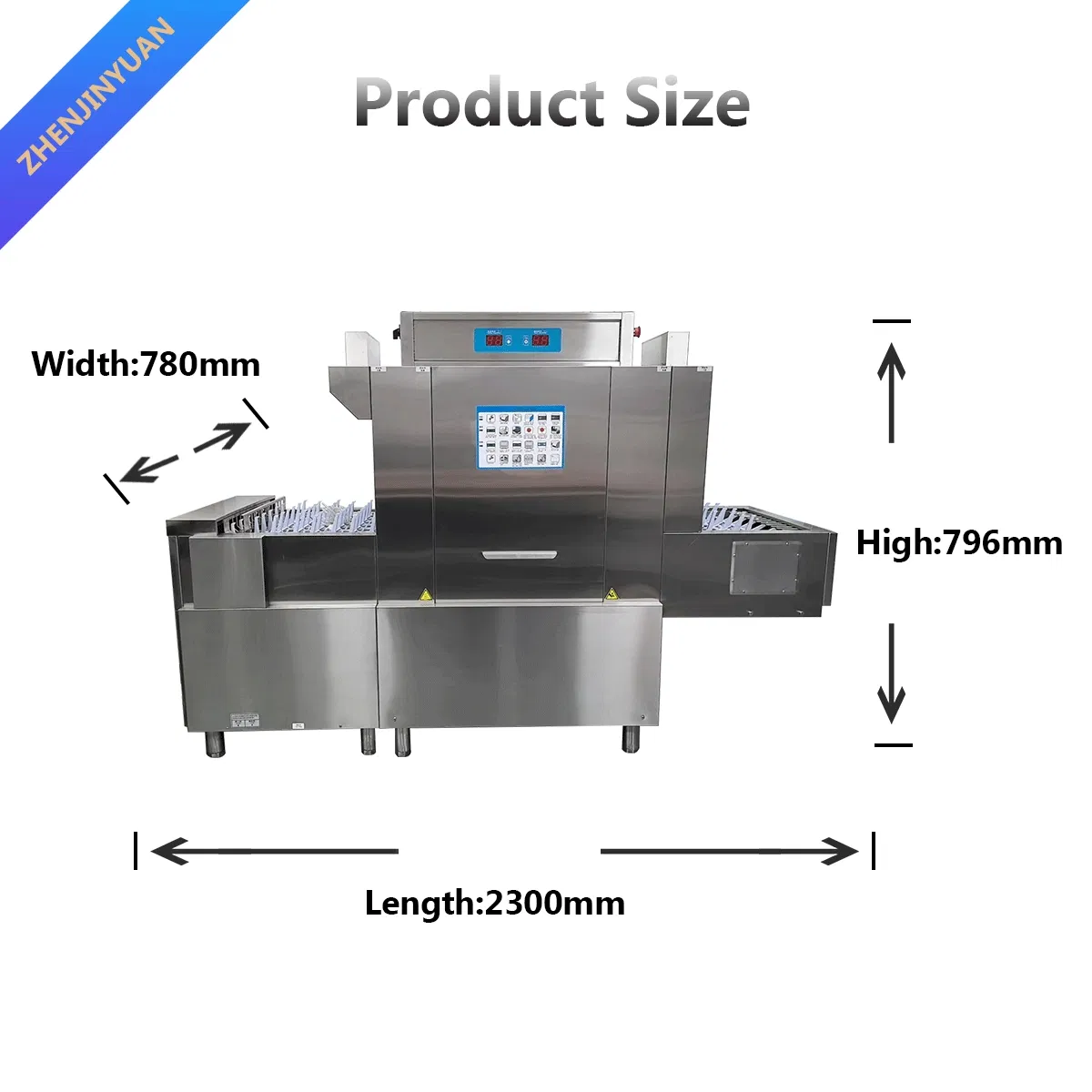 Industry Tunnel Type Conveyor Dishwasher Commercial Conveyor Dishwasher for Hotels Restaurants Cafes