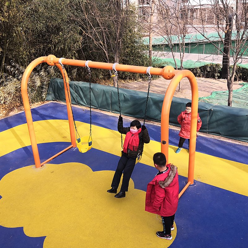 Colorful Outdoor Playground Swing and Slide Set for Kids