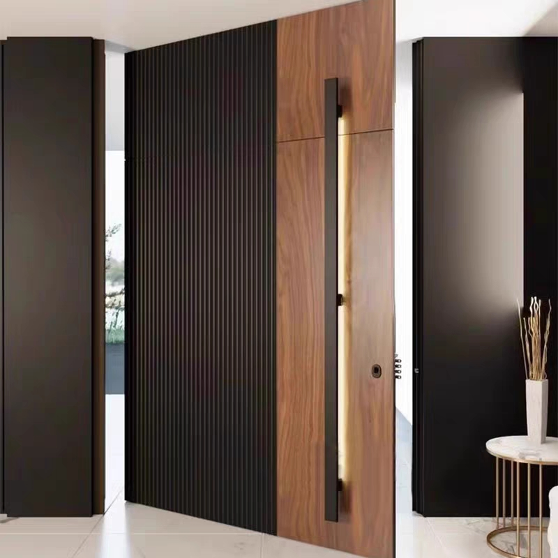 Luxury Exterior Front Villa Entrance Entry External Metal Aluminum Pivot Door for Home