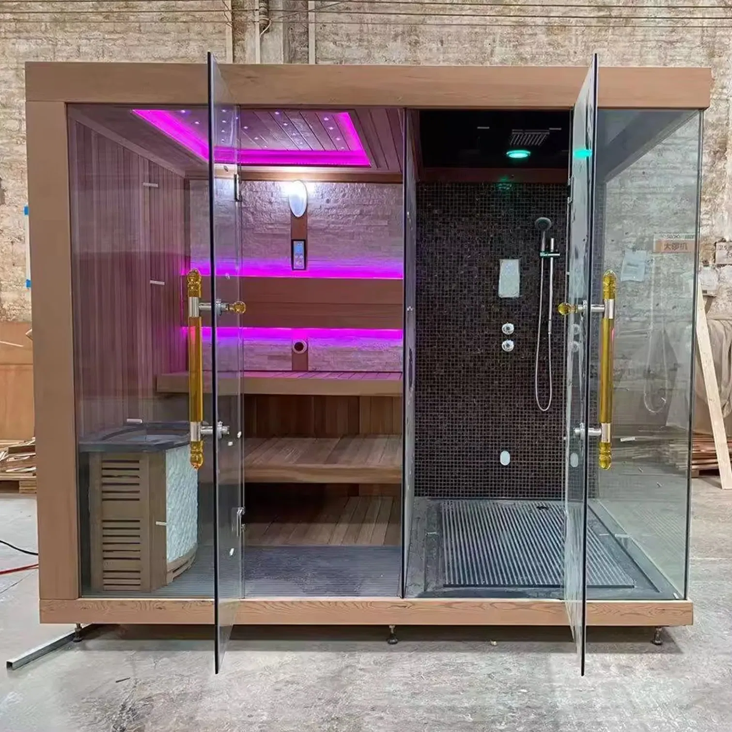 Hot Selling Home Steam Sauna Room 4 People Dry Wet Steam Shower Sauna Room Combination