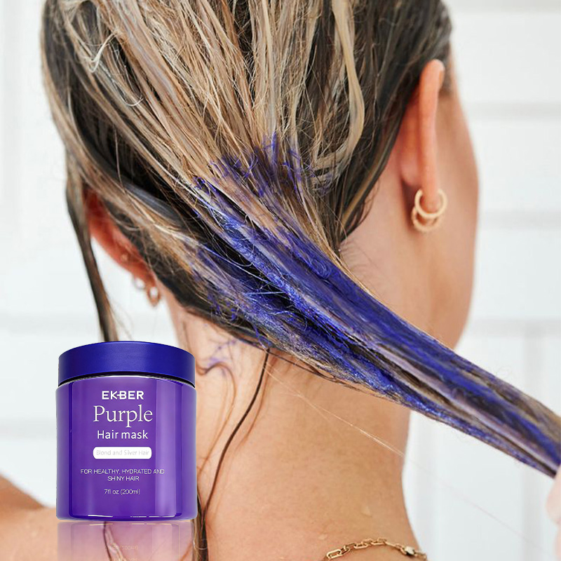 Organic Purple Hair Mask Hair Treatment Moisturizing Natural Professional Repair Keratin Collagen Biotin Purple Hair Mask