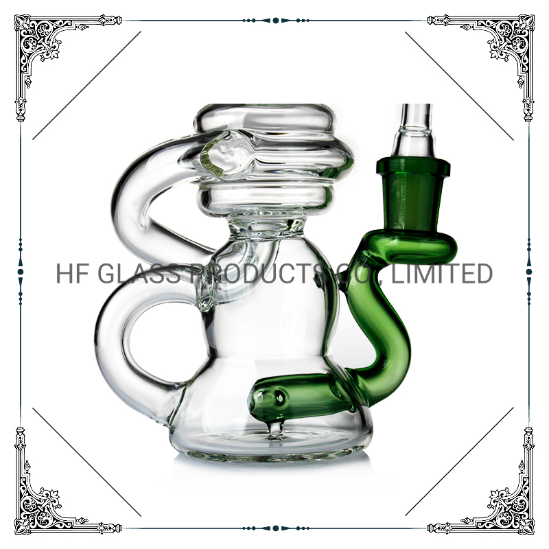 Hot Sale Hookah Shisha Pyrex Borocilicate Wholesale Herb Wax DAB Oil Rig Custom Recycler Bubbler Blown Heady Smoking Glass Water Pipe