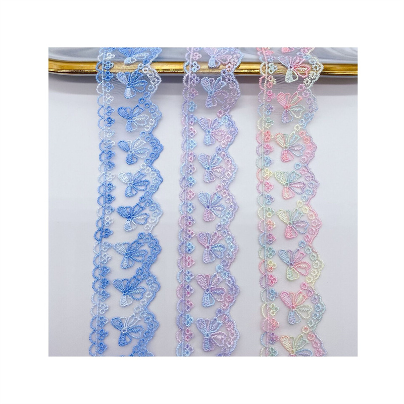 Бант двусторонний с кружевной лентой для одежды