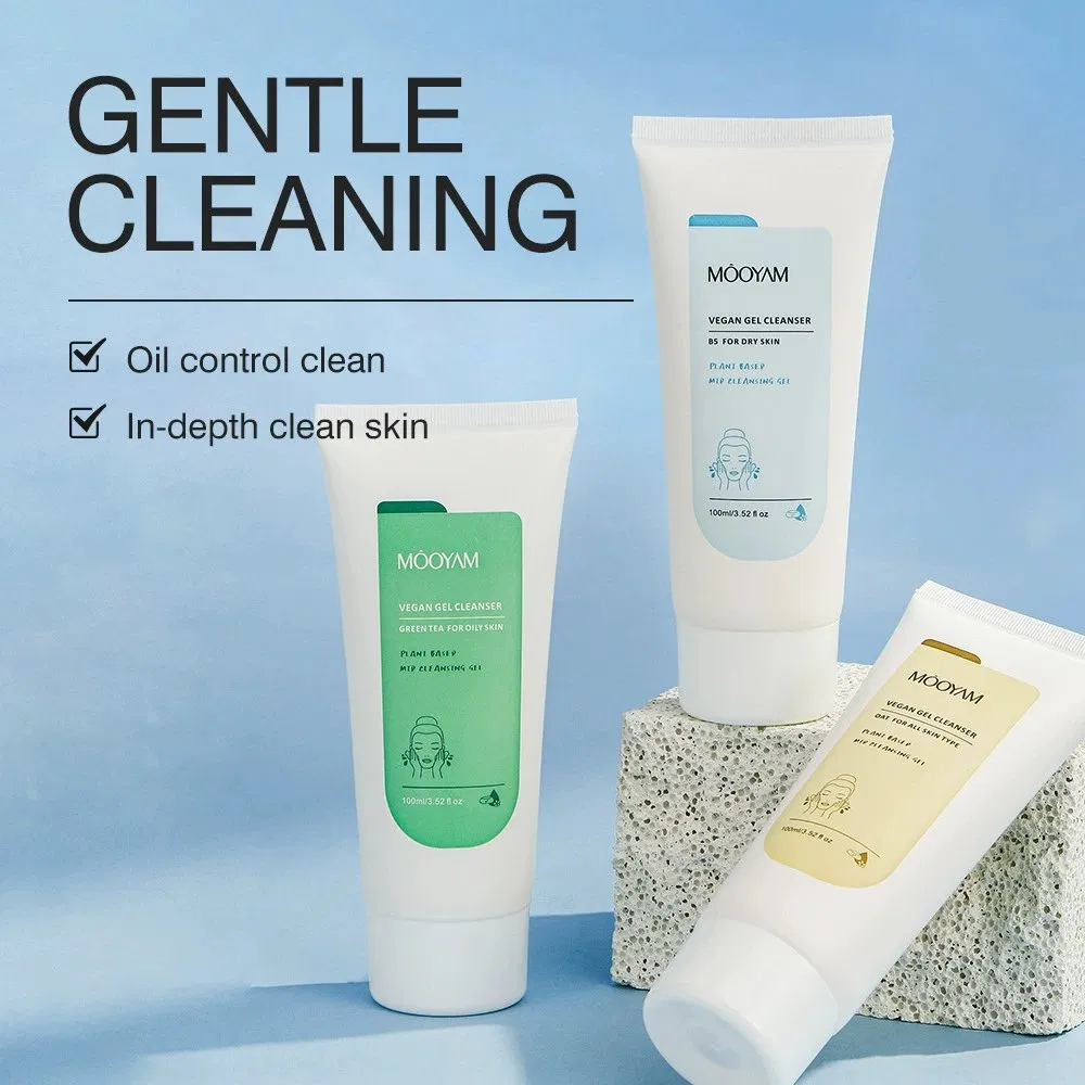 OEM Green Tea Vitamin B5 Oatmeal Facial Wash Cleanser Acne Deep Cleaning Pores