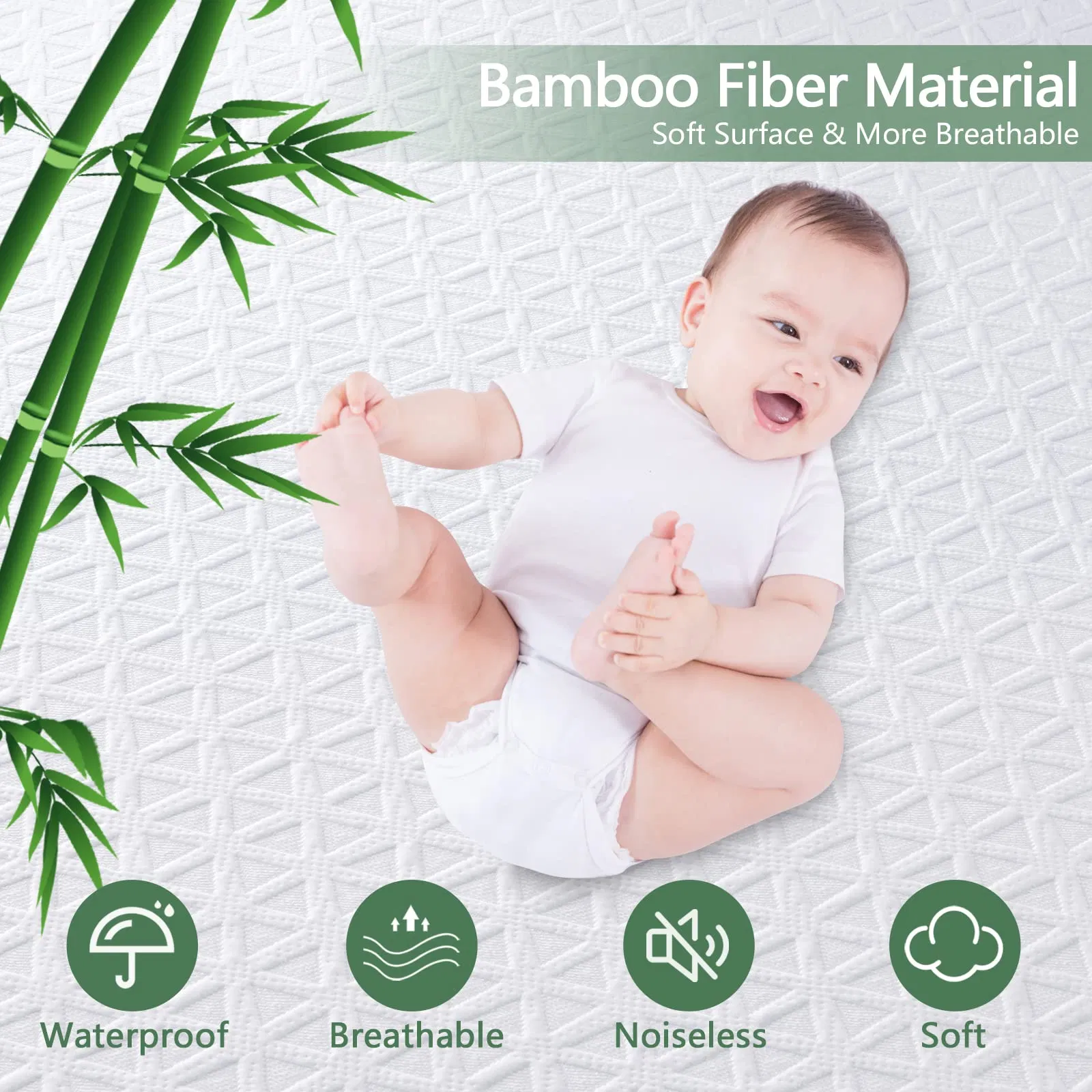 Waterproof Mattress Protector Bamboo Mattress Cover Breathable Fabric Cover