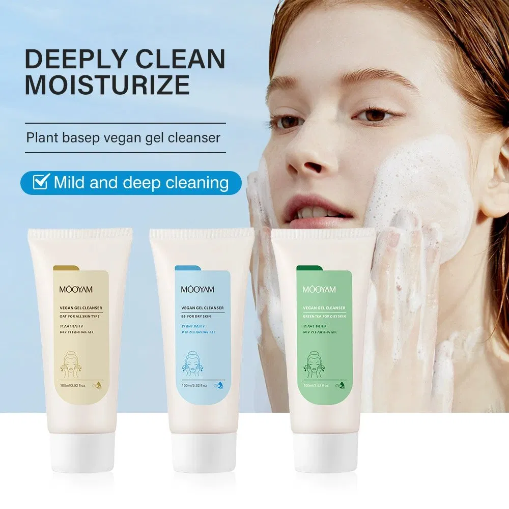 OEM Green Tea Vitamin B5 Oatmeal Facial Wash Cleanser Acne Deep Cleaning Pores