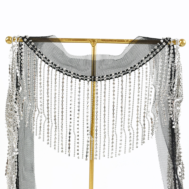 Лента декоративная 9 см с бахромой бисером кисточкой