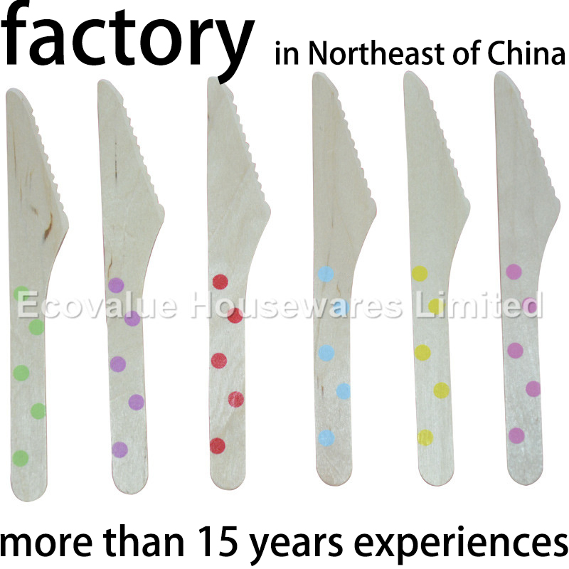 Wooden Disposable Knife with Printing