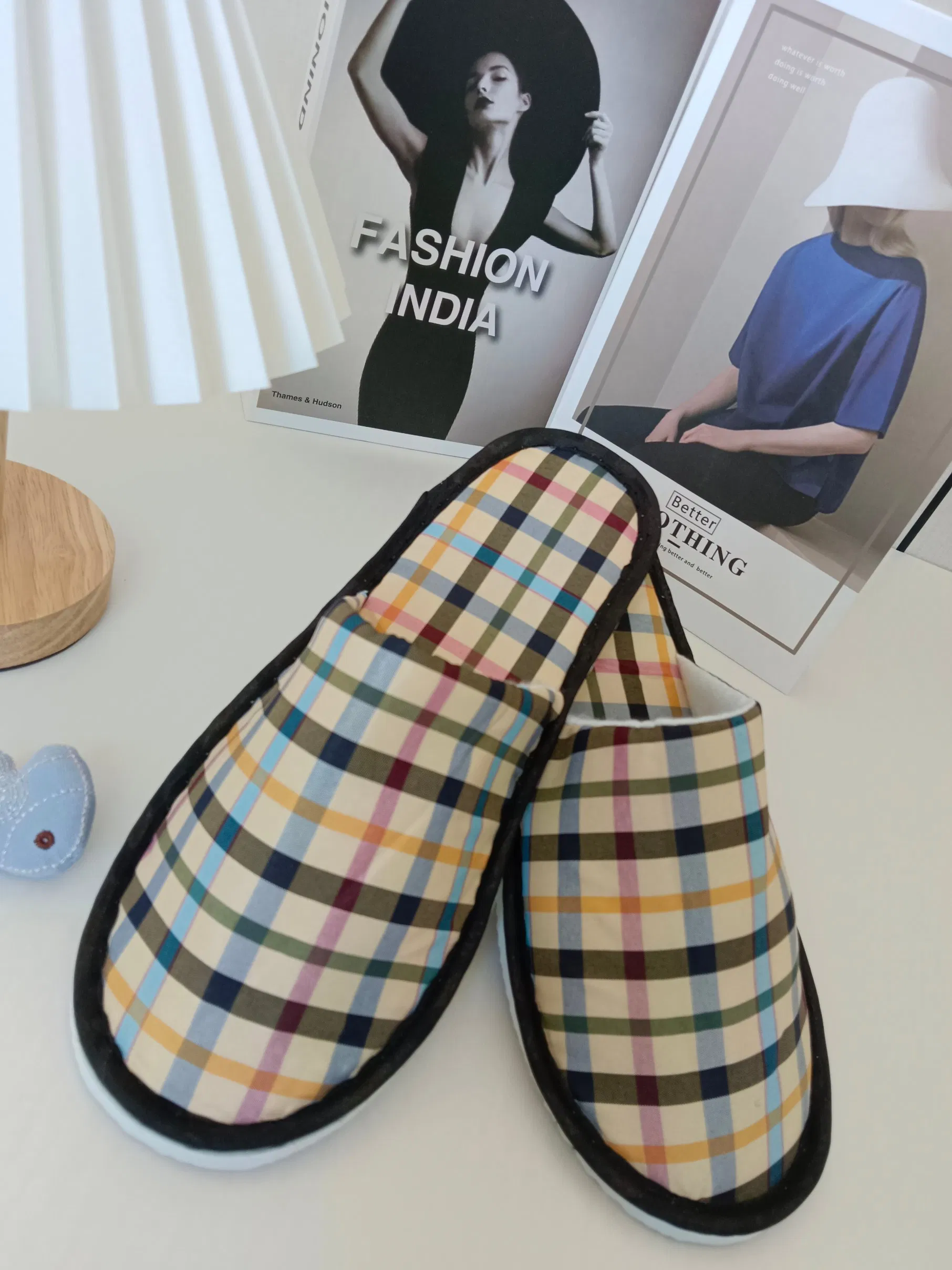 Figured Cloth Indoor Slipper Figured Cloth Printing Fabric EVA Hotel Guestroom Bathroom Disposable SPA Slipper Hotel Amenities Hotel Disposable Slipper