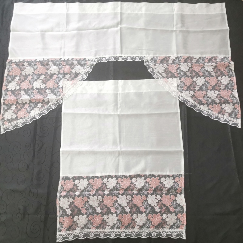 Wholesale Home 3PCS Digital Printing Kitchen Curtain Swag Curtain for Living Room Finished Embroidery Fabric