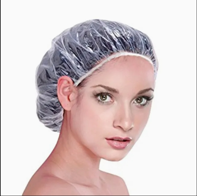 Disposable Shower Cap Waterproof Hair Protection for Hotel Amenities and Salon Supplies
